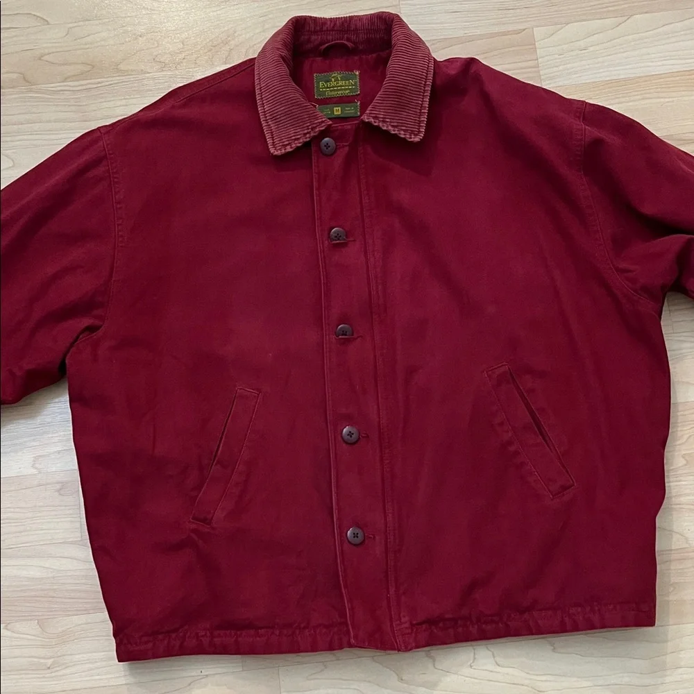Vintage Evergreen Outerwear Red Canvas Jacket Men's M Oversized - Picture 2 of 11